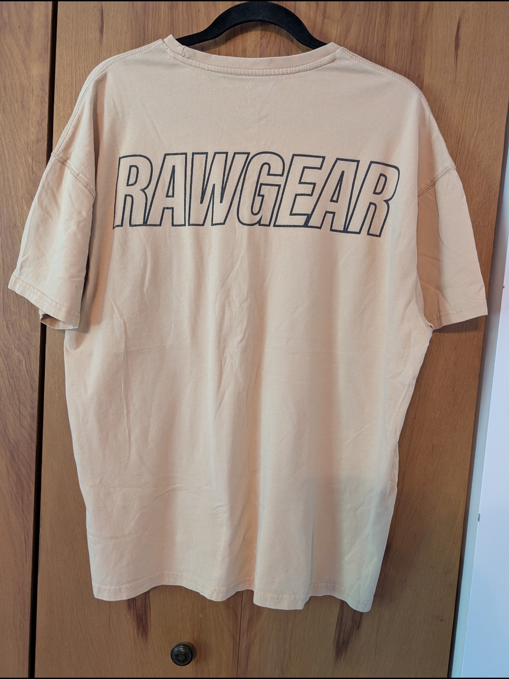 RawGear Men's Beige Logo T-Shirt Size Medium